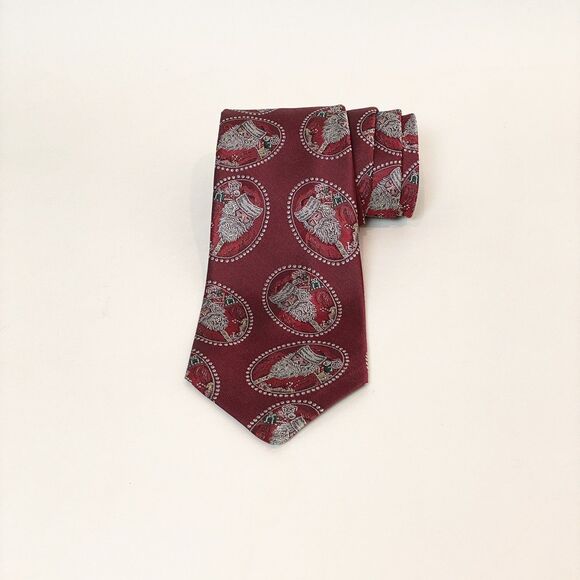 Vintage ROBERT TALBOTT Nordstrom Silk Necktie SANTA CLAUS Red/Multi Made In USA - Picture 2 of 5
